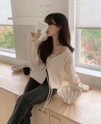 Palette Eyelet Ribbon Cardigan