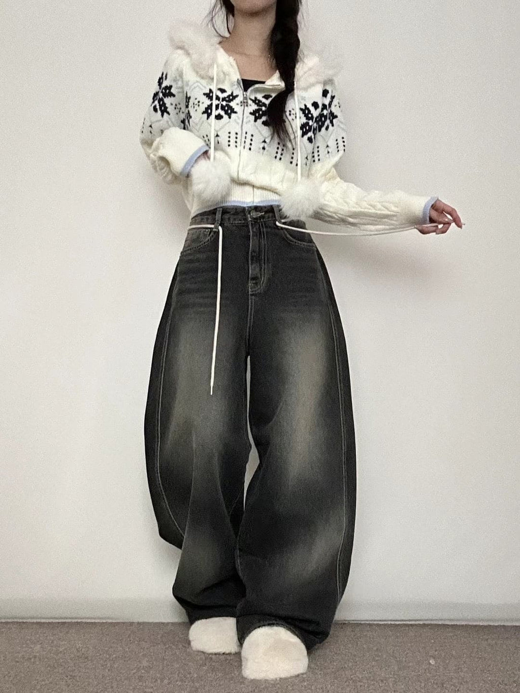 【Autumn/Winter ver.】String Balloon Wide Jeans 
