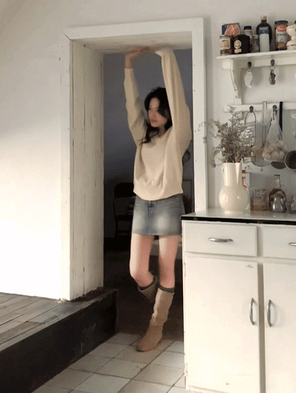 [Korean Hot Item!] Washing Denim Mini Skirt 