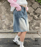 [Lazy Style] Balloon Denim Half Pants