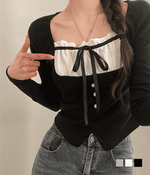 【🖤Trending Y2K】Ribbon Slit Top