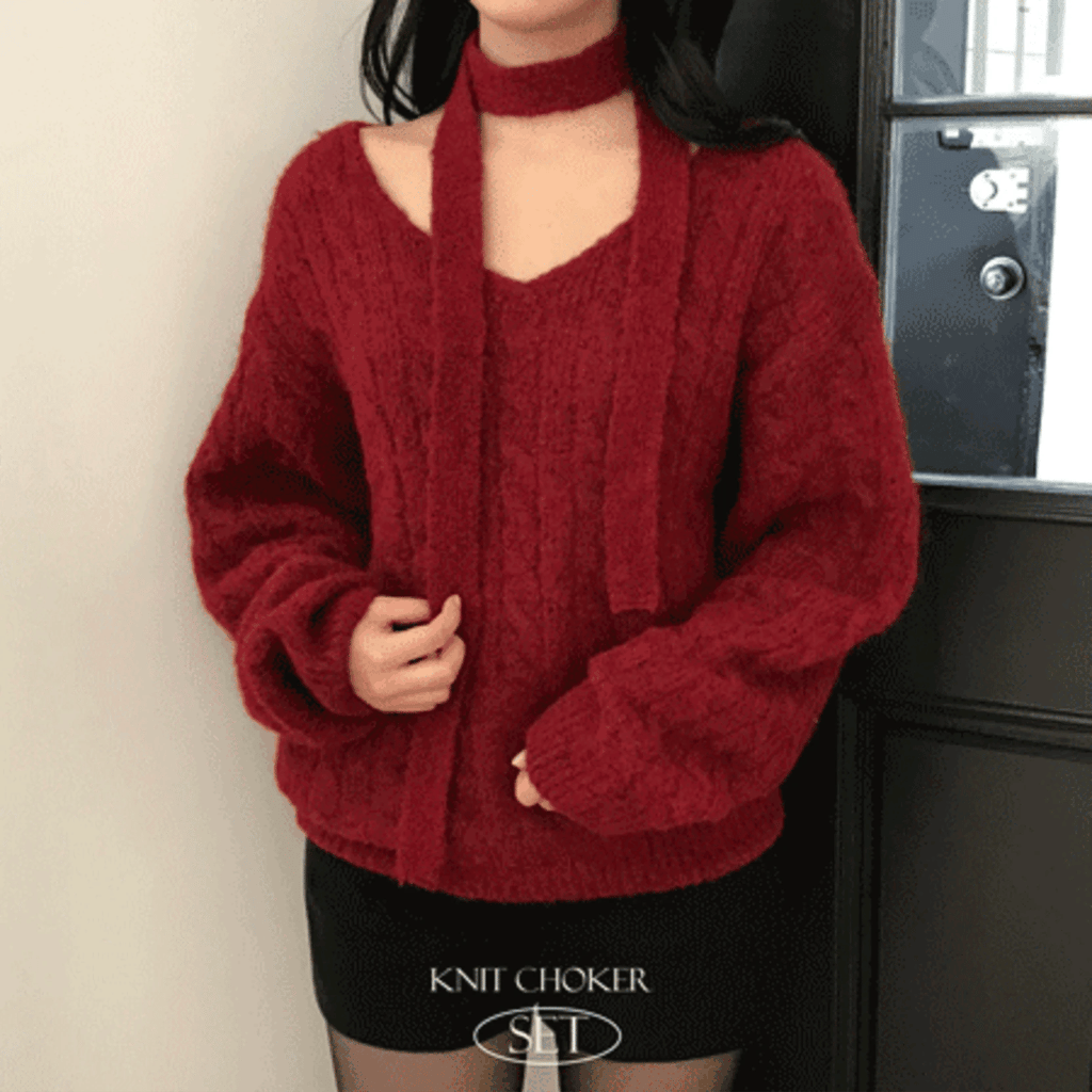 【🧨Chinese New Year Greetings】Twisted Choker Knit 