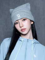 【KARINA同款】MLB SUMMER CROCHET MEOWING BEANIE