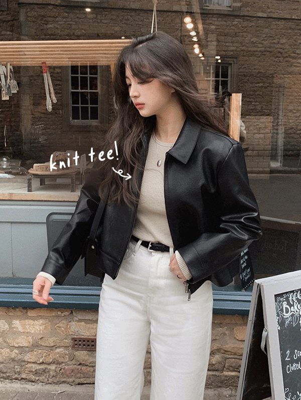 Korean-made! Slim Fit Knit Tee