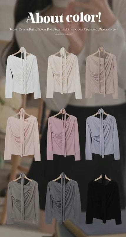 【🩰Ballet Core】Drape Shirring Tie Set