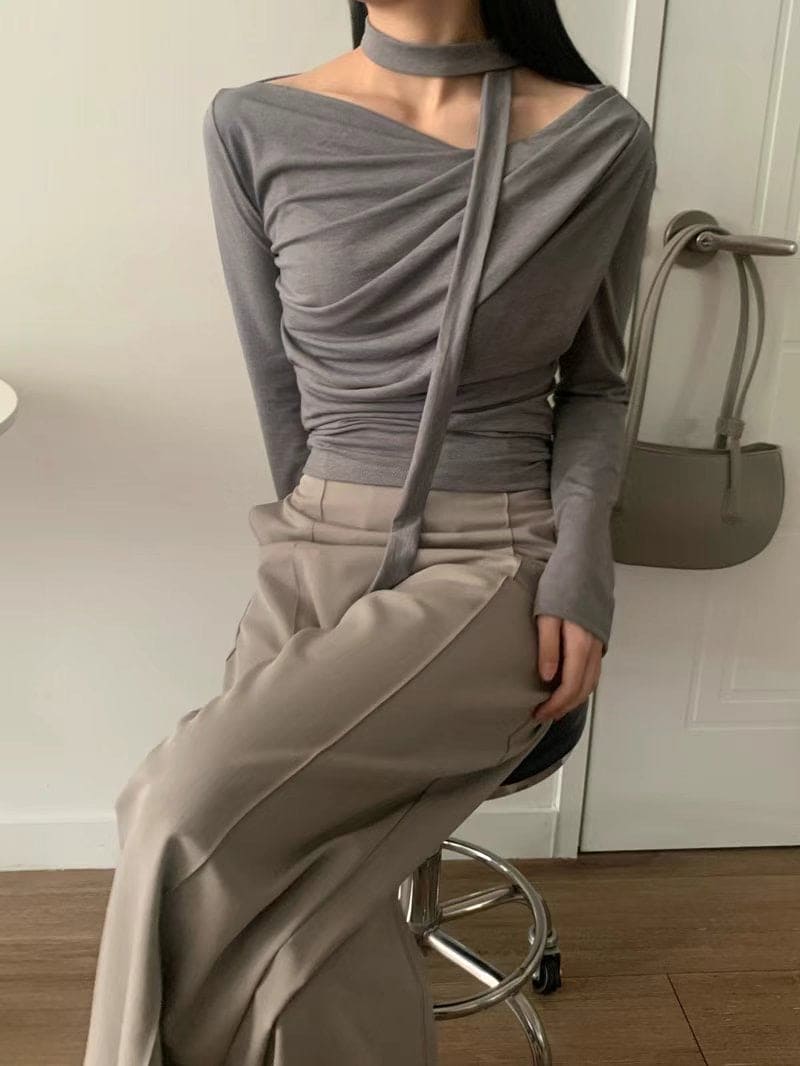 【🩰Ballet Core】Drape Shirring Tie Set