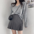 Preppy style pleated skirt and pants