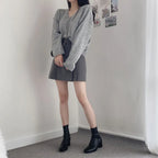 Preppy style pleated skirt and pants