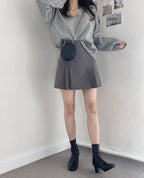 Preppy style pleated skirt and pants