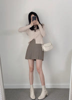 Preppy style pleated skirt and pants