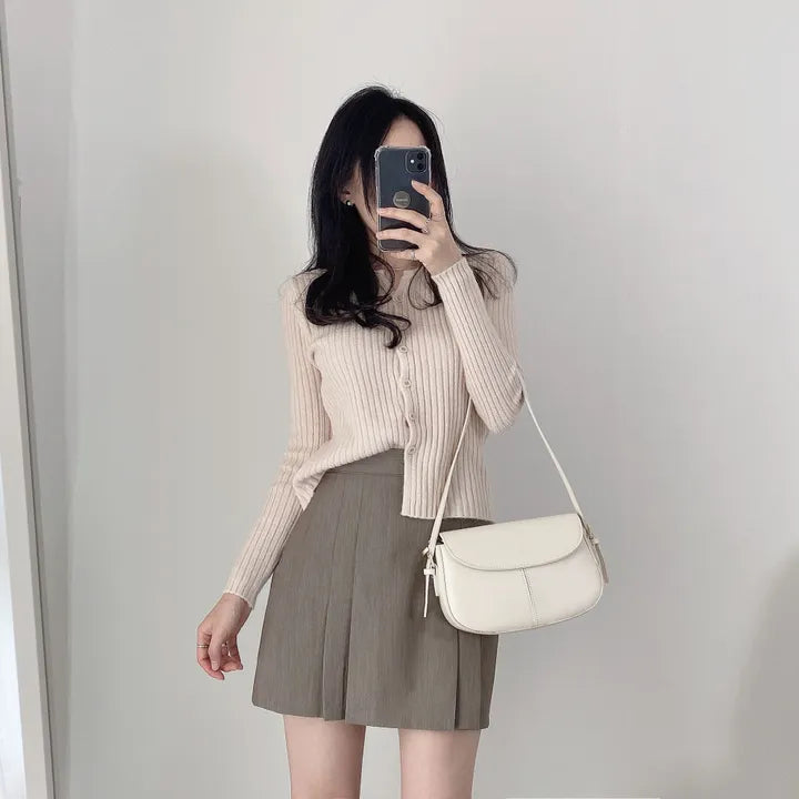 Preppy style pleated skirt and pants