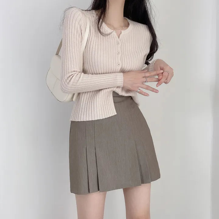 Preppy style pleated skirt and pants