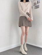 Preppy style pleated skirt and pants