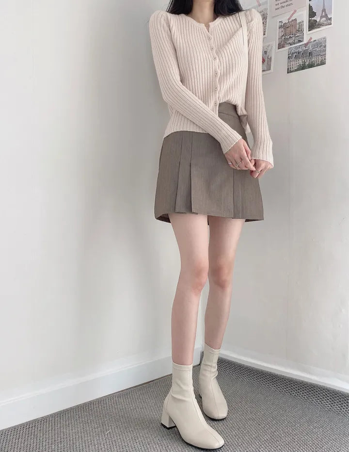 Preppy style pleated skirt and pants