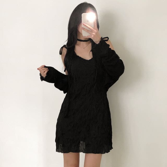 【Sweet and Girlish】Ruffled Dress Set