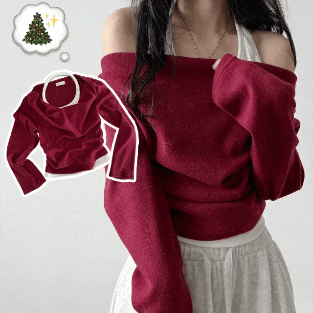 【溫暖疊穿】Halter Brushed Top