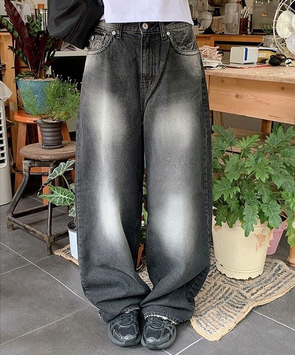 【OOTJ】Hip Pocket Wide Jeans 