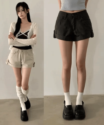 【顯瘦捲邊褲】Slim Fit Cuffed Shorts
