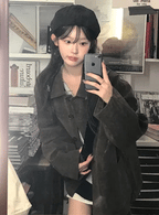 【🪵秋冬大衣】Suede Mid Jacket