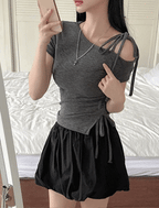 [Sweet and Salty] Newdi One-Shoulder Tee 