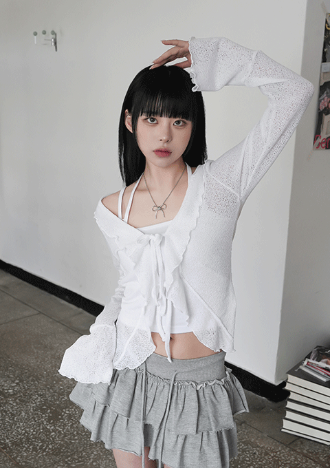 【🩶Korean Style Sexy】Ribbon Cardigan 