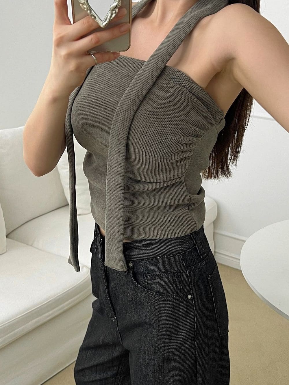 【y2k vibe】Serenity Scarf Top Set