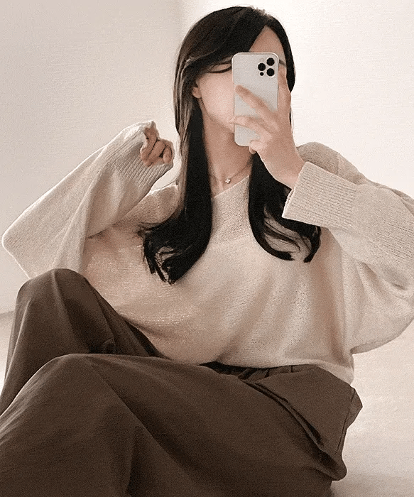 Orders surge! Basic loose-fitting knit long-sleeved shirt