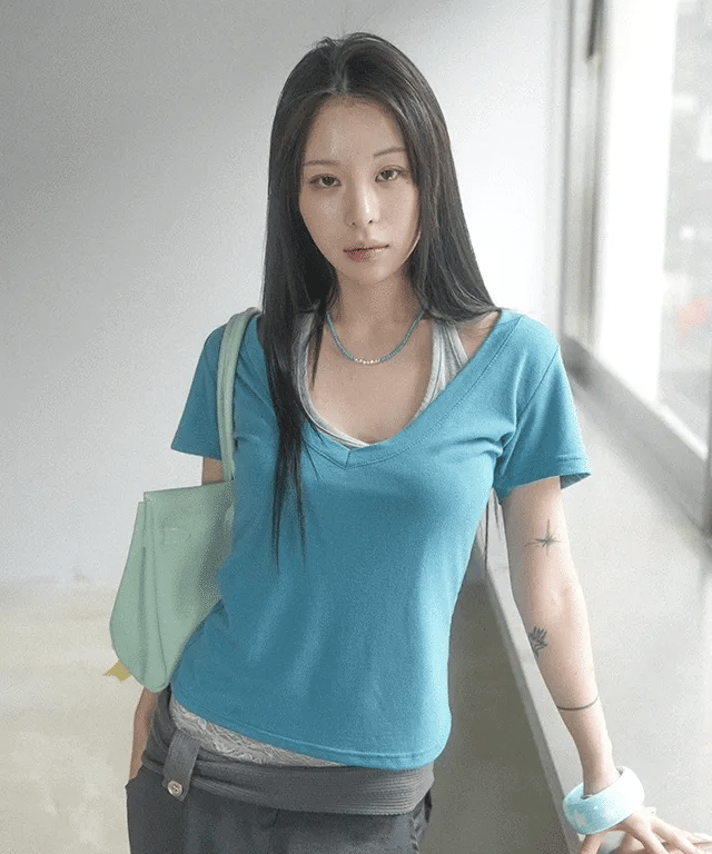 Halter Layered V-Neck Tee