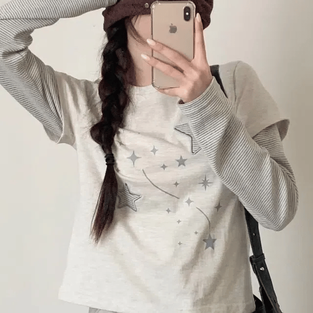 【層疊穿搭】Layered Star Patch Tee