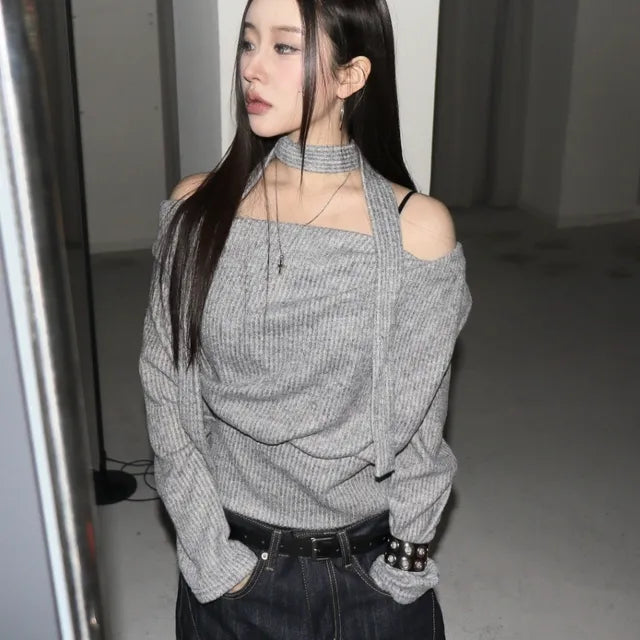 【Sweet Snowflakes】Off-Shoulder Tie Set 