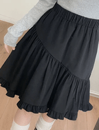 【🖤百搭日常】Frill Midi Skirt