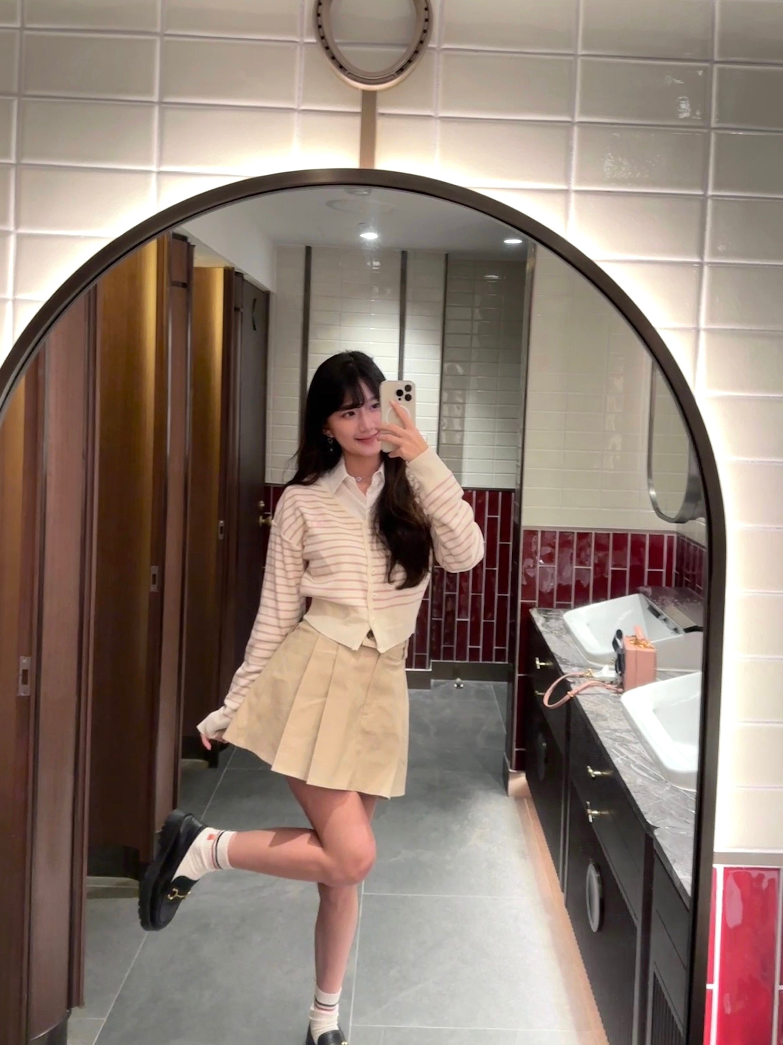 Y2K High-Waisted Single-Button Mini Skirt