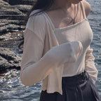 Refreshing vest and cardigan two-piece set