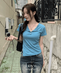 Aqua Side Shirring Tee