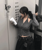 【🩶y2k series】 Halter Layered Cardigan 