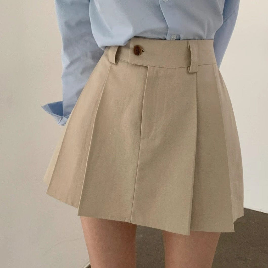 Y2K High-Waisted Single-Button Mini Skirt