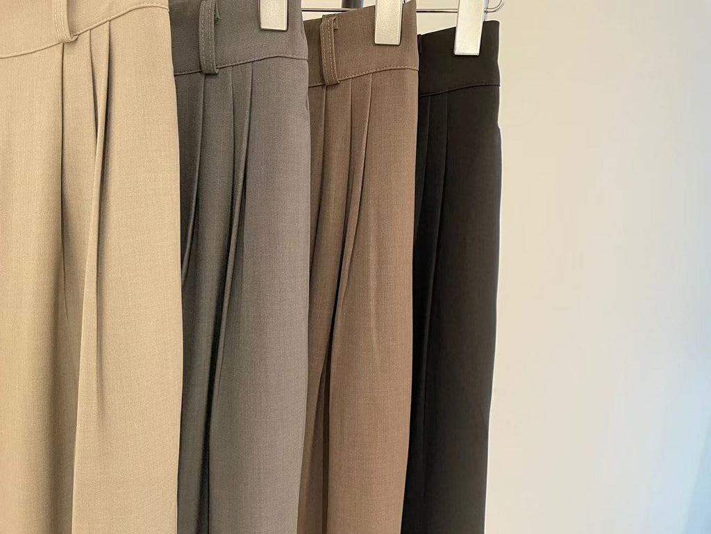 Straight-leg dress pants with a good drape, size 2.0 (can be shortened). 