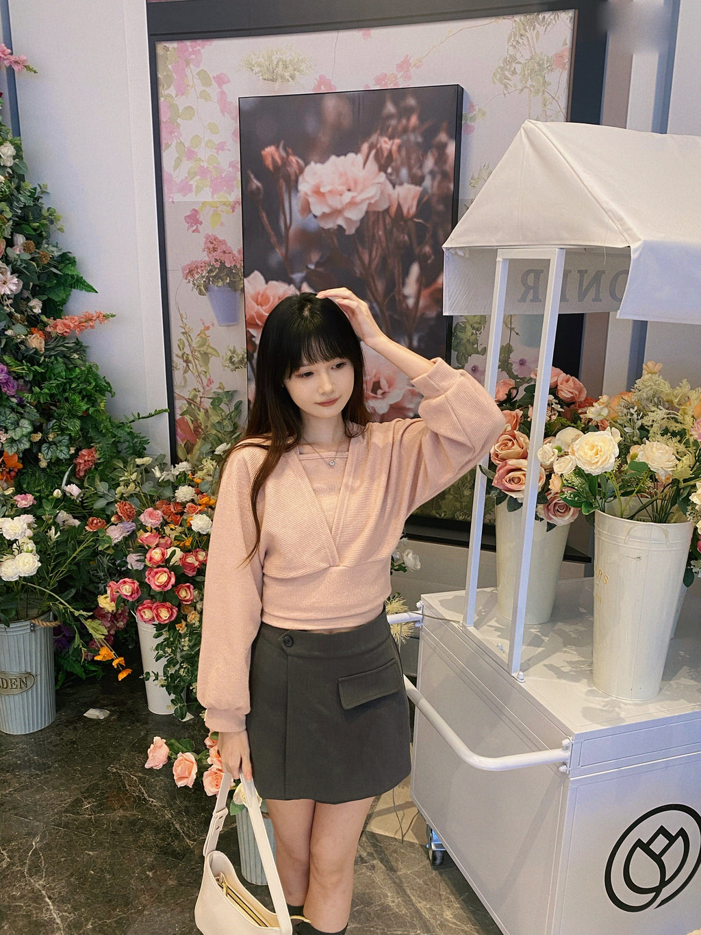 Subtle Off-Shoulder Long-Sleeve Set