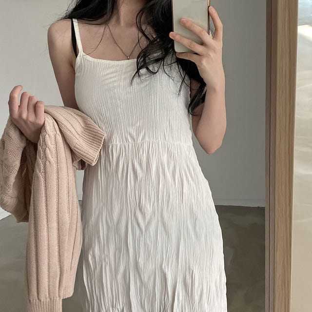 Ruffled camisole maxi dress