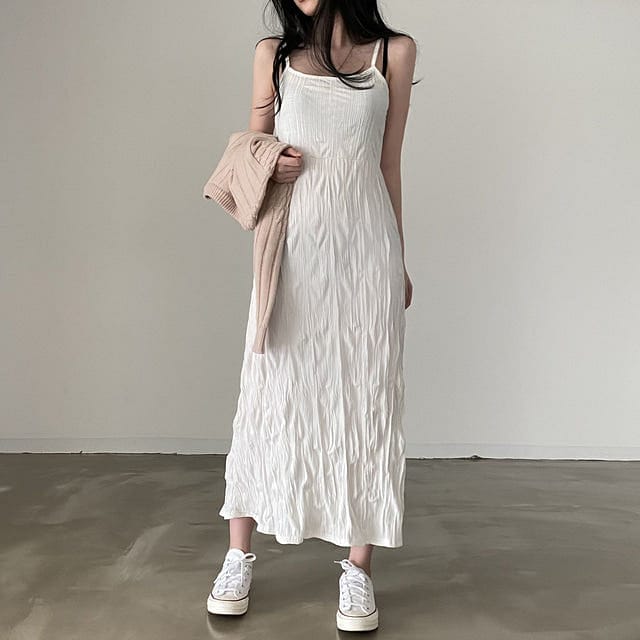 Ruffled camisole maxi dress