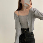 Refreshing vest and cardigan two-piece set