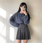 【🍷Christmas &amp; New Year PICK】Double-button collar cable knit top