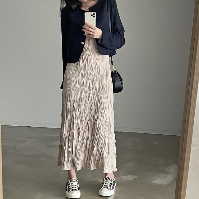 Ruffled camisole maxi dress