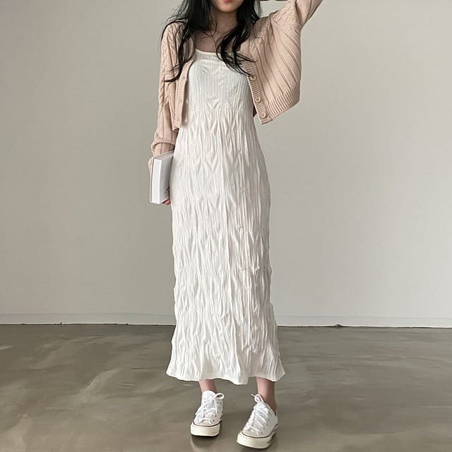 Ruffled camisole maxi dress
