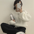 【🍷Christmas &amp; New Year PICK】Cream Puff Pastry Knit Top