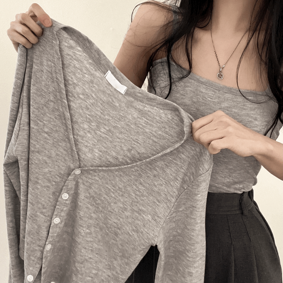 Refreshing vest and cardigan two-piece set