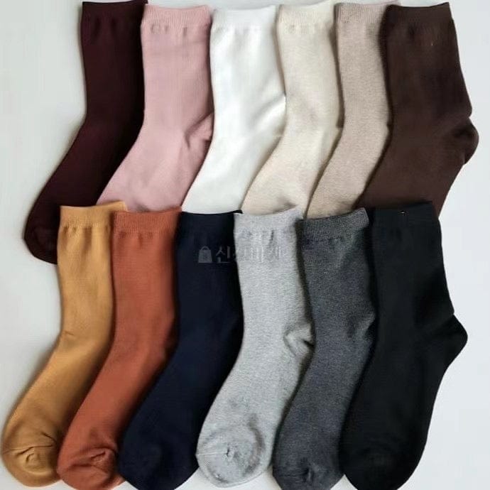 Korean pure cotton plain short socks