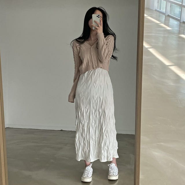 Ruffled camisole maxi dress