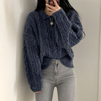 【🍷Christmas &amp; New Year PICK】Double-button collar cable knit top