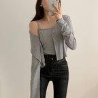 Refreshing vest and cardigan two-piece set